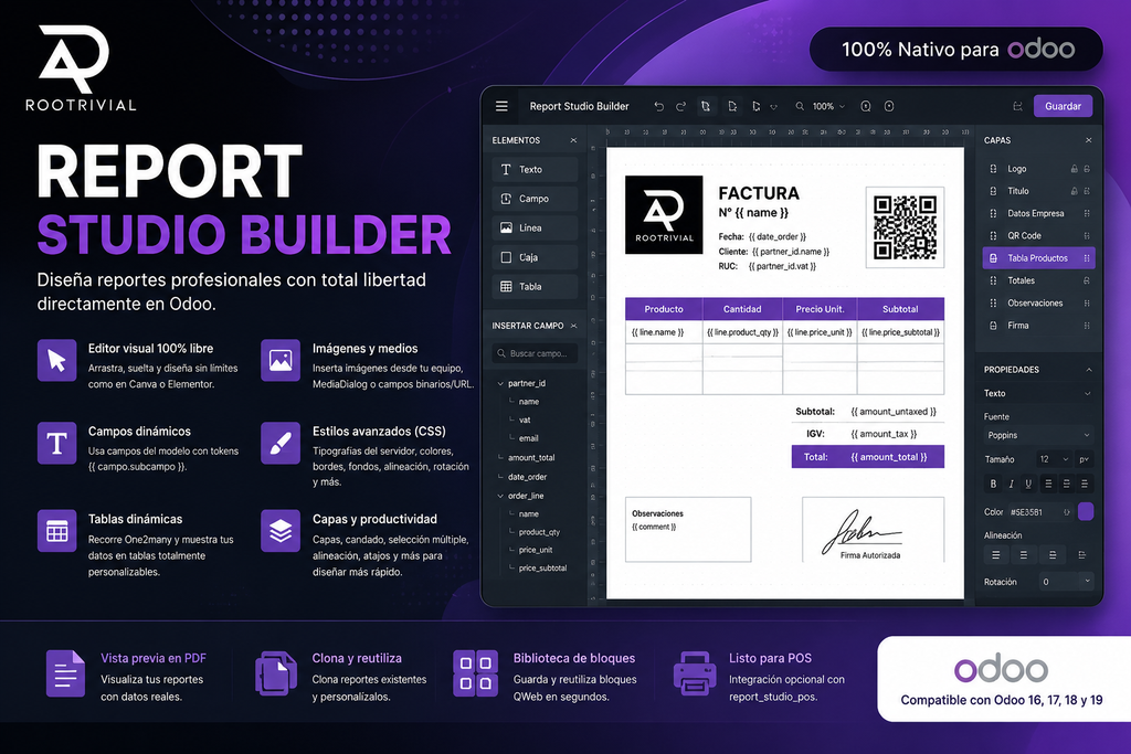 Report Studio - Visual Report & POS Ticket Designer / Diseñador Visual de Reportes y Tickets POS